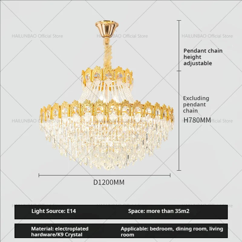 Afralia™ Luxury Crystal Chandelier: Elegant Lighting Solution for Living Room, Lobby, and Restaurant