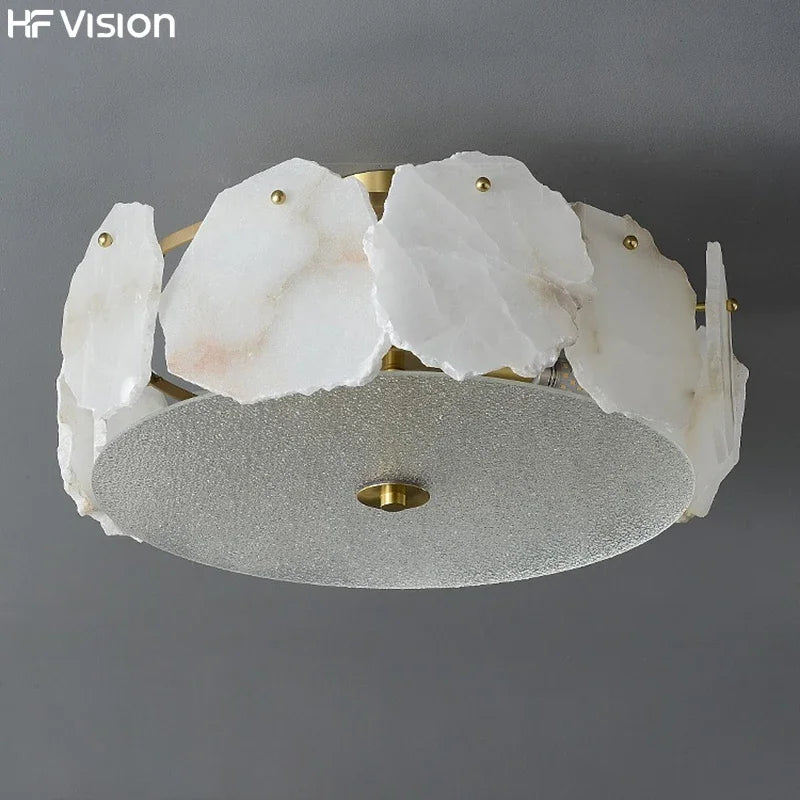 Afralia™ Nordic Marble LED Pendant Light: Modern Round Chandelier Ceiling Lighting for Living Room, Dining Room, Bedroom