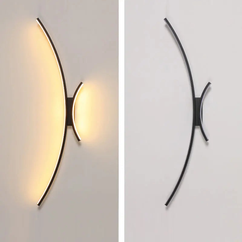 Afralia™ Curved Linear LED Wall Lamp for Modern Lighting in Various Spaces