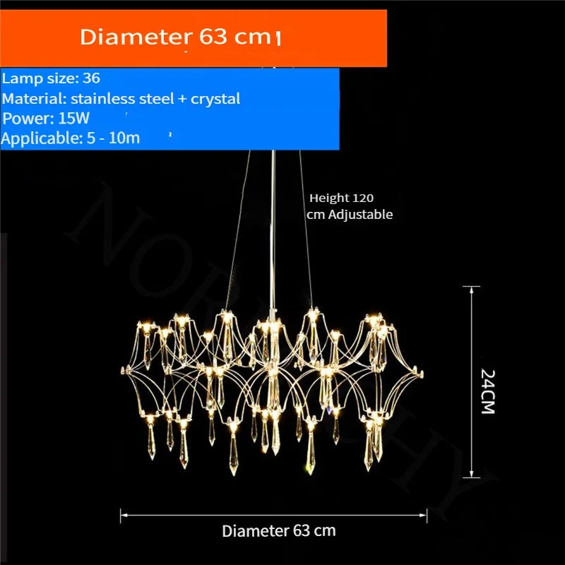 Afralia™ Starry Crystal Chandelier Ceiling Light Luxury Modern for Living Room Bedroom Restaurant