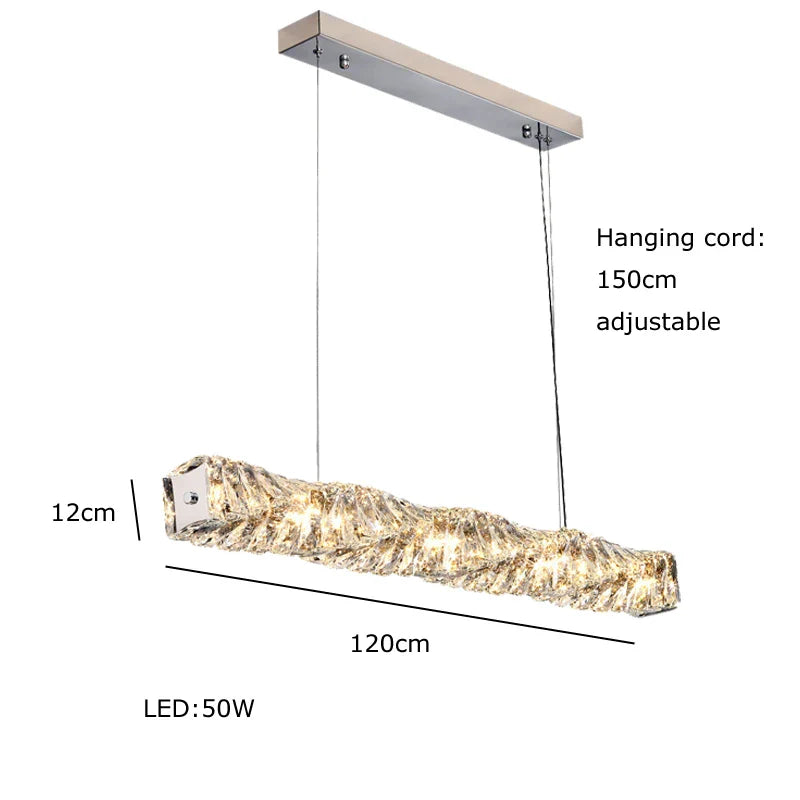 Afralia™ Triangular Crystal Pendant Chandelier - Luxury LED Glass Lighting for Dinning Room