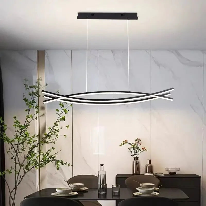 Afralia™ Modern Aluminum LED Pendant Lamp - Elegant Chandelier for Living, Dining, and Bedroom