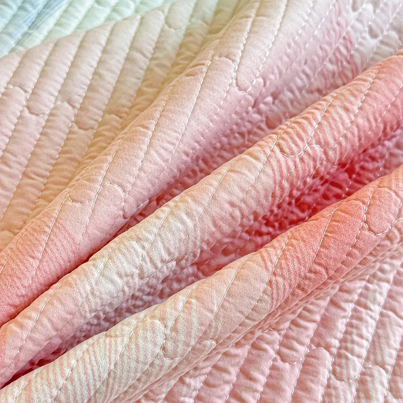 Afralia™ Romantic Gradient Quilted Bedspread Set - Premium Anti-Slip Bed Cover Kit