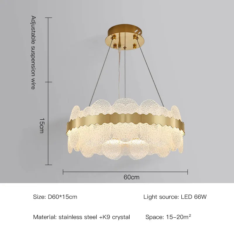 Crystal Starlight Chandelier by Afralia™ - Elegant Stainless Steel Pendant Light for Living Room & Kitchen