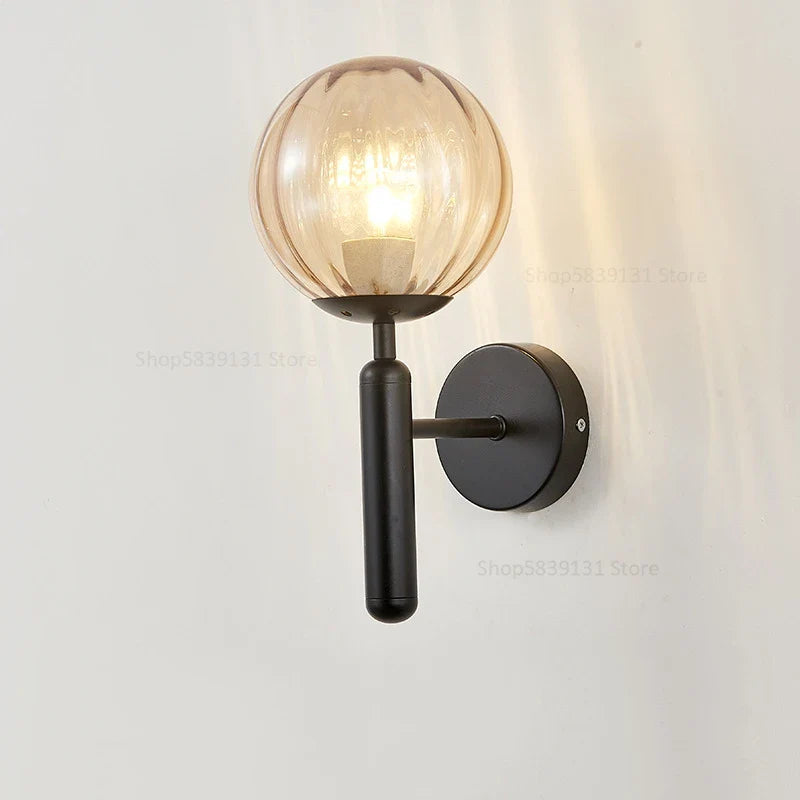 Afralia™ Glass Ball Wall Lamp: Modern Metal Wall Lights for Home Living Room Bedroom Decoration