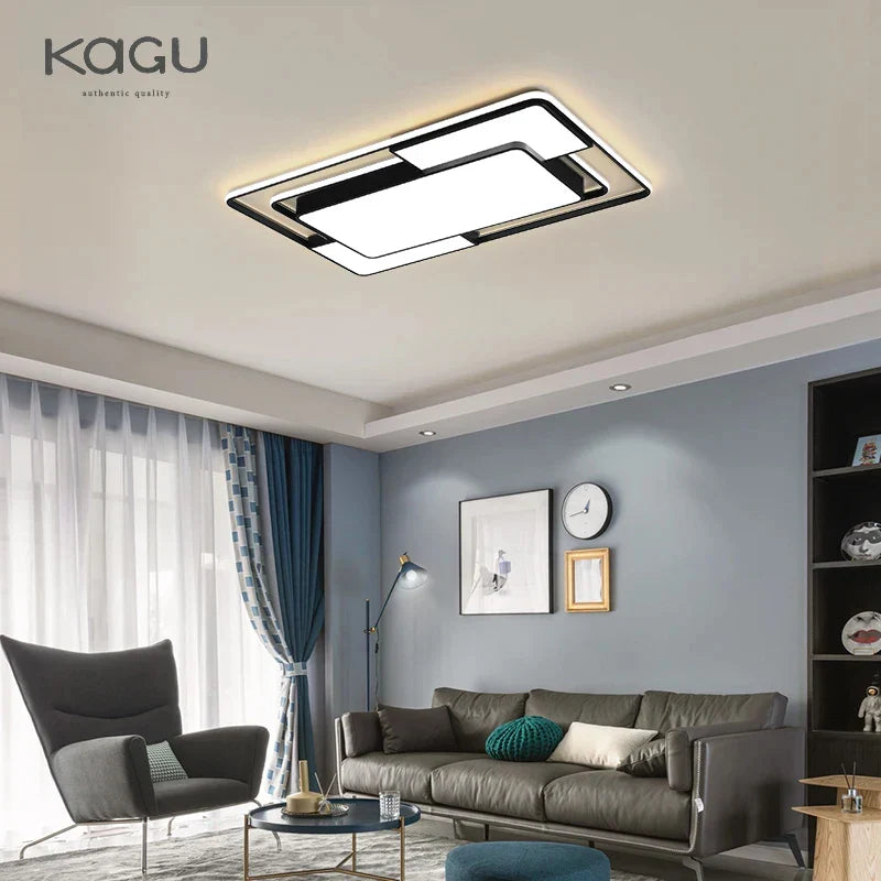 Afralia™ Modern Black Chandelier Ceiling Lamp for Living Room Bedroom Dining Room