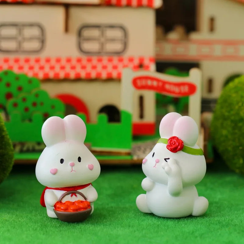 Afralia™ Rabbit Doll: Cute Chinese Bunny Micro Landscape Ornament & Home Decoration