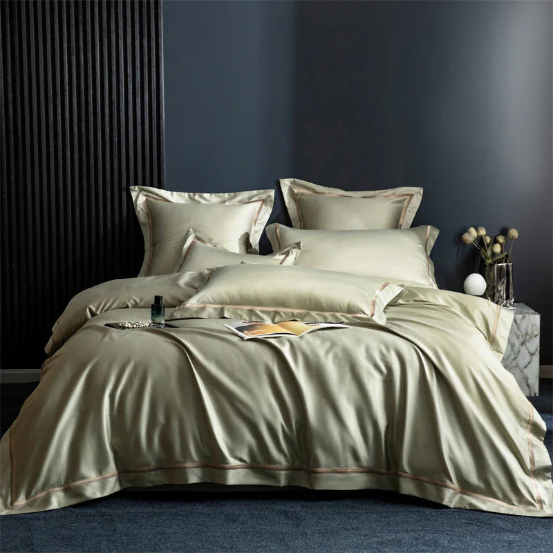 Afralia™ 1000TC Egyptian Cotton Hotel Style Embroidery Bedding Set