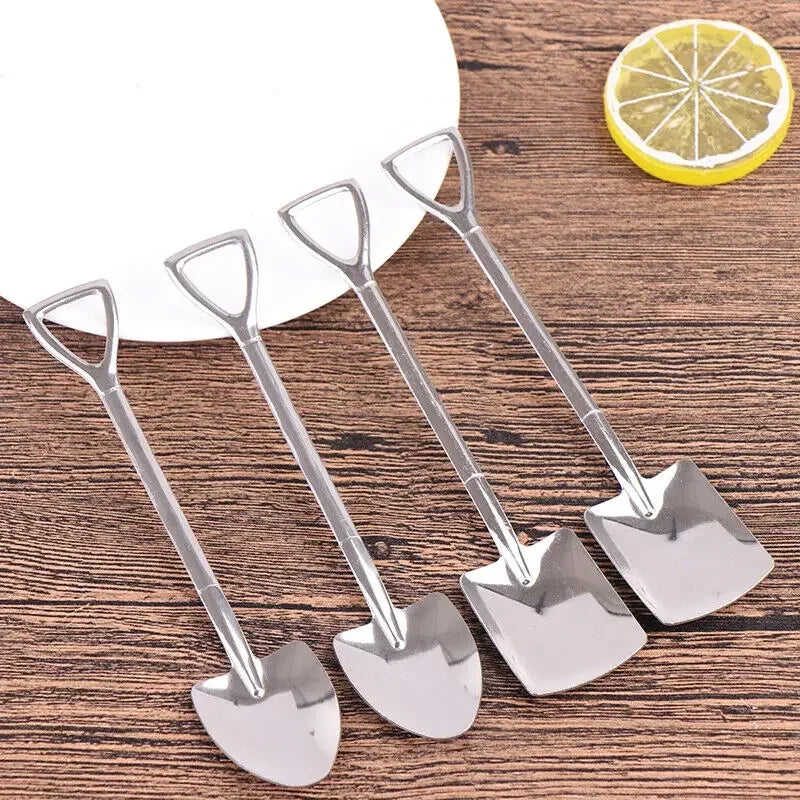 Afralia™ 4-Piece Stainless Steel Teaspoons Set for Coffee, Tea, Desserts & Ice Cream