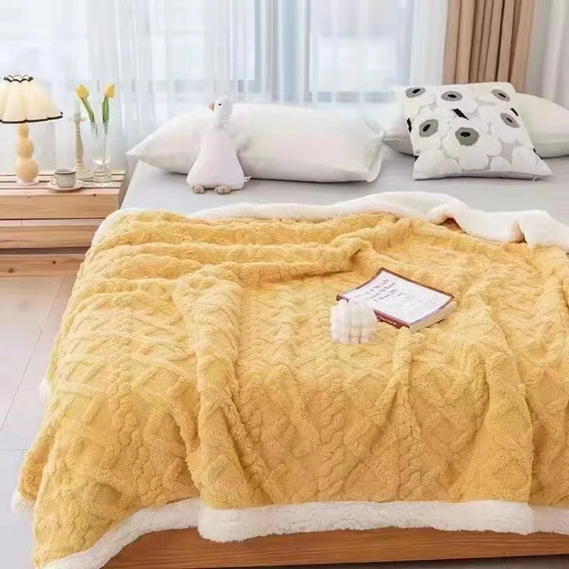 Afralia™ Tafurong Winter Blanket 150/180x200cm - Double-sided Plush Bedspread