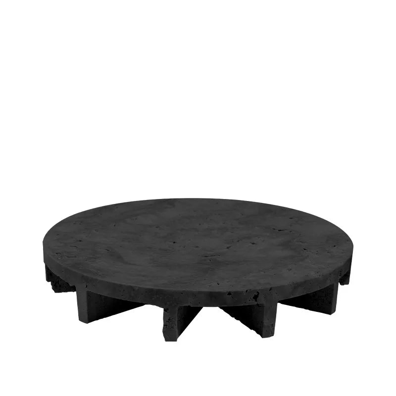 Afralia™ Marble Tray: Vintage Travertine Pedestal Bowl for Kitchen Counter Decor