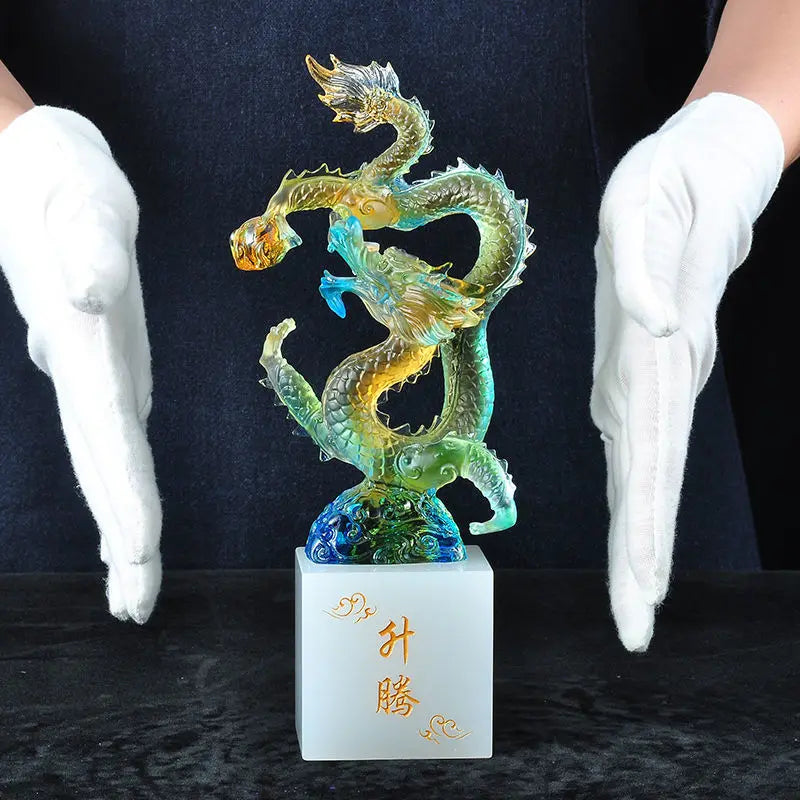 Afralia™ Ascending Dragon Feng Shui Ornament for Wealth and Success