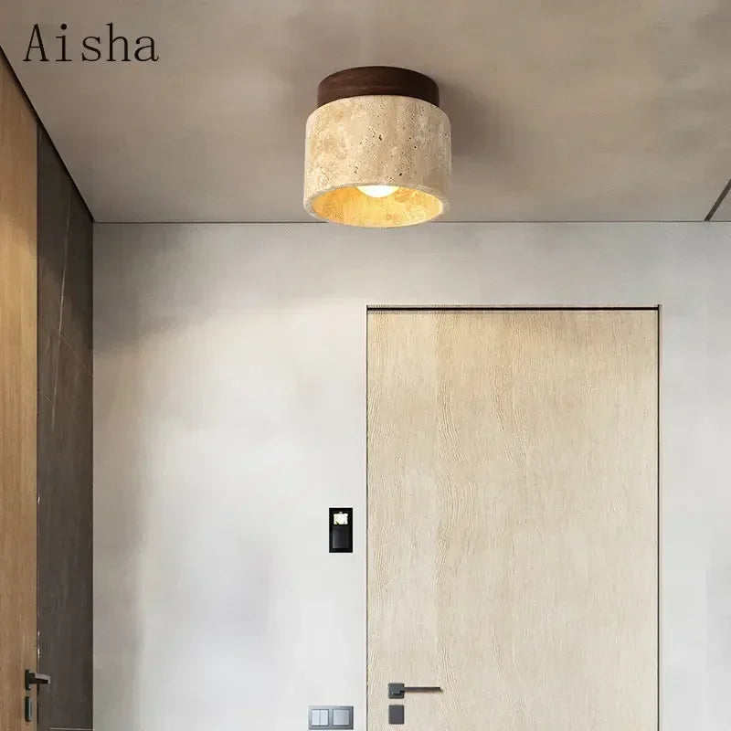 Afralia™ Yellow Cave Stone Ceiling Light for Home Decoration