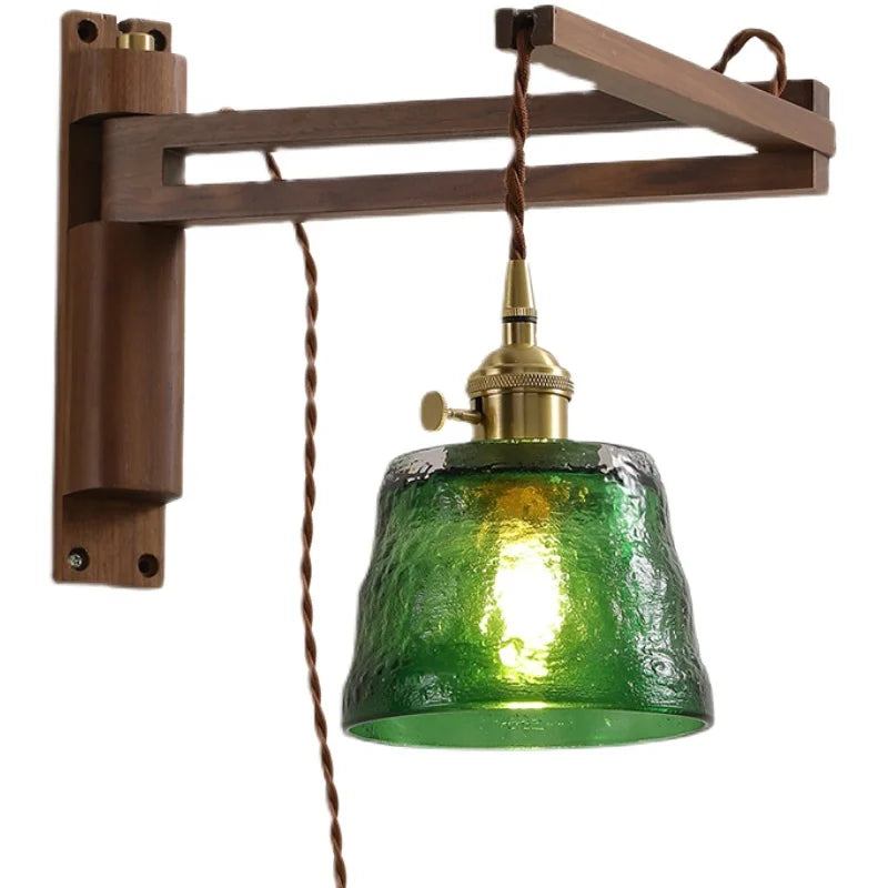 Afralia™ Wood Copper LED Wall Lamps Modern Bathroom Mirror Light Fixtures