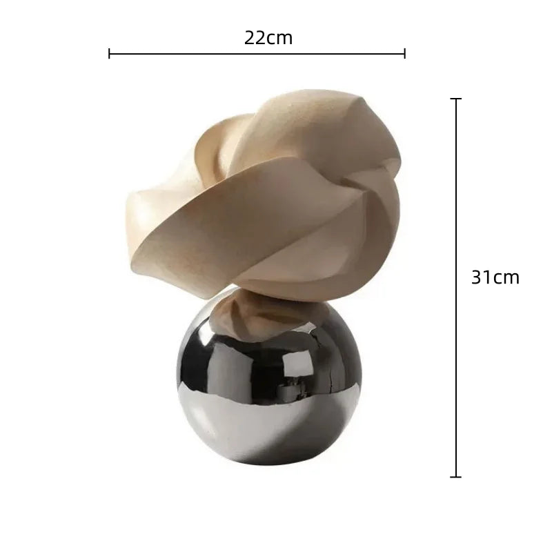 Afralia™ Silver Knot Twist Abstract Geometry Decor Figurine