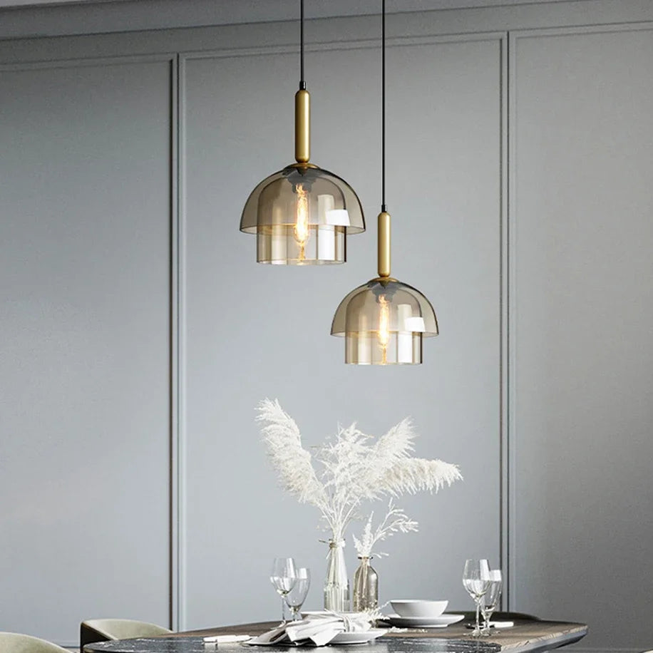 Afralia™ Modern Amber Glass Pendant Lights: Elegant Illumination for Every Space