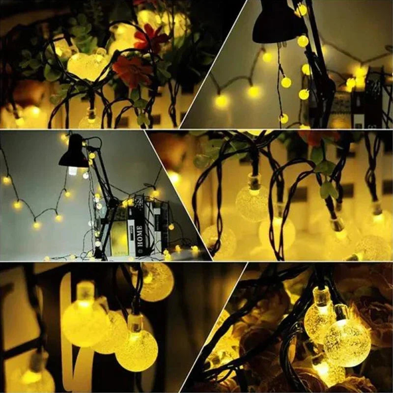 Afralia™ Solar Crystal Fairy Lights - 8 Modes Outdoor String Lights for Garden Party