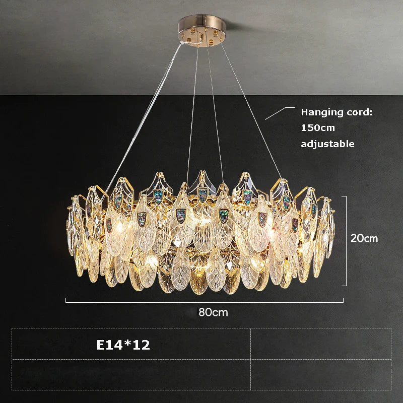 Afralia™ Peacock LED Chandelier Lighting for Living Room