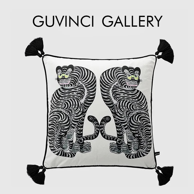 Afralia™ Tigers Art Print Cushion Covers for Sofa Armchair, Cozy Living Decor