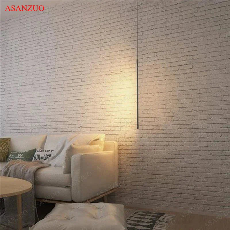 Afralia™ LED Pendant Light: Adjustable Line Strip Hanging Lamp for Modern Home Decor