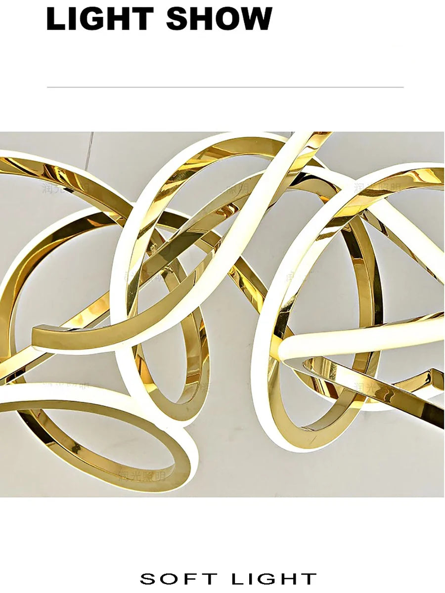 Afralia™ Stainless Steel Silicone Ceiling Chandelier - Modern Home Decor Light Fixture