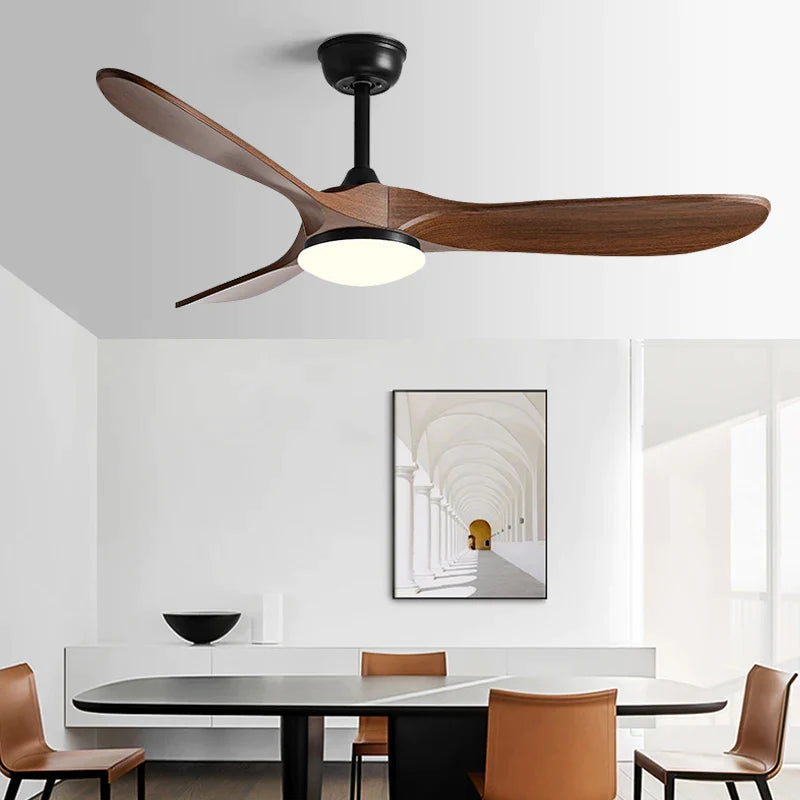 Afralia™ 60Inch Ceiling Fan with Remote Control, LED Light - 3 Blade DC 30W Copper Motor