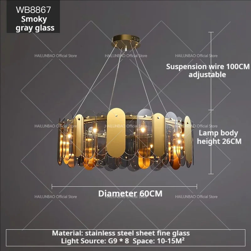 Afralia™ Postmodern Chandelier: LED Living Room Diningroom Bedroom Clothing Store Light