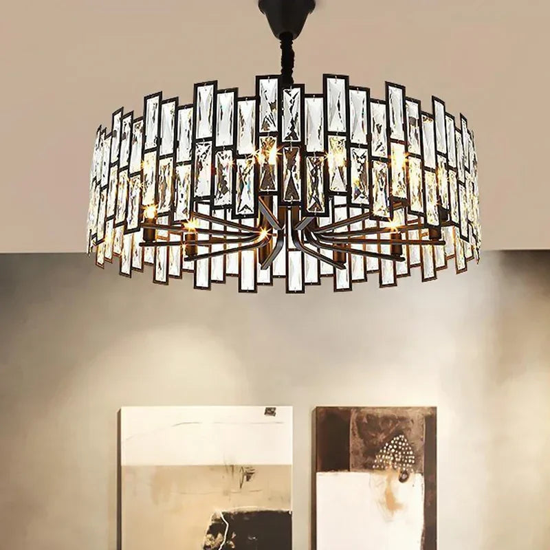Afralia™ Small Black Crystal Chandelier: ModernLight Luxury for Home Indoor Lighting