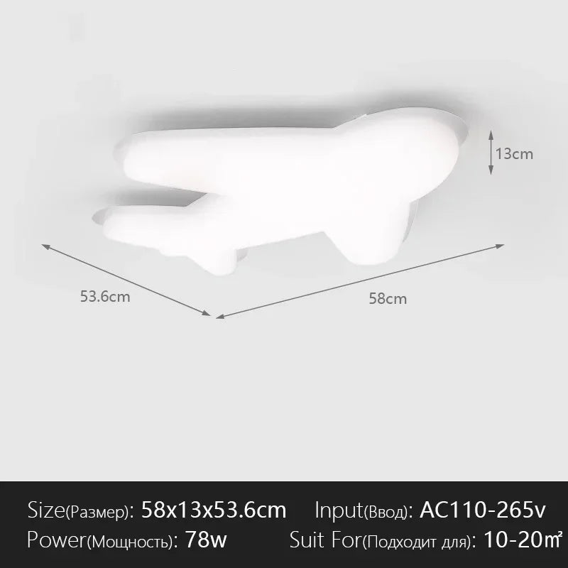 Afralia™ Airplane Ceiling Chandelier LED Light for Children's Room Decor