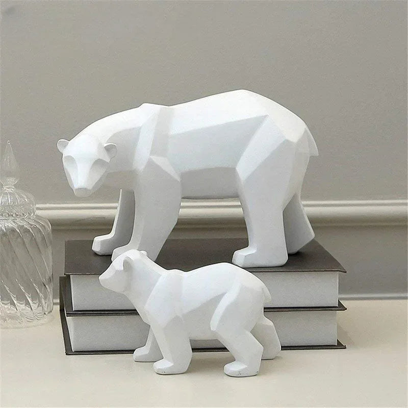Afralia™ Polar Bear Ornaments: Nordic Style Mother and Son Decor for Home, Living Room, Wine Cabinet