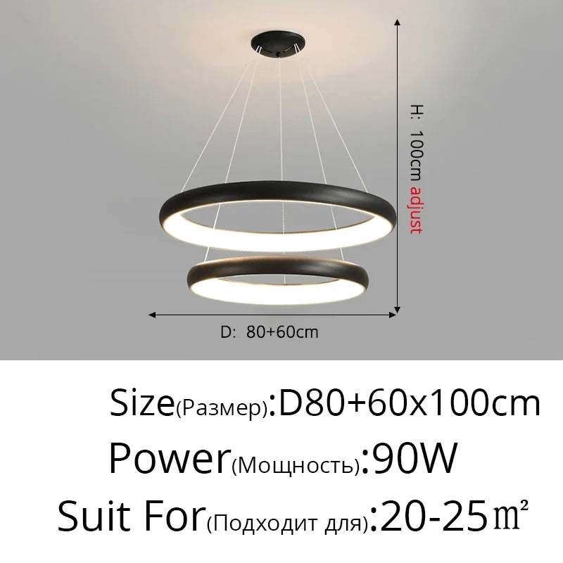 Afralia™ Modern LED Chandelier: Dining Room Bedroom Kitchen Remote Control Interior Decoration