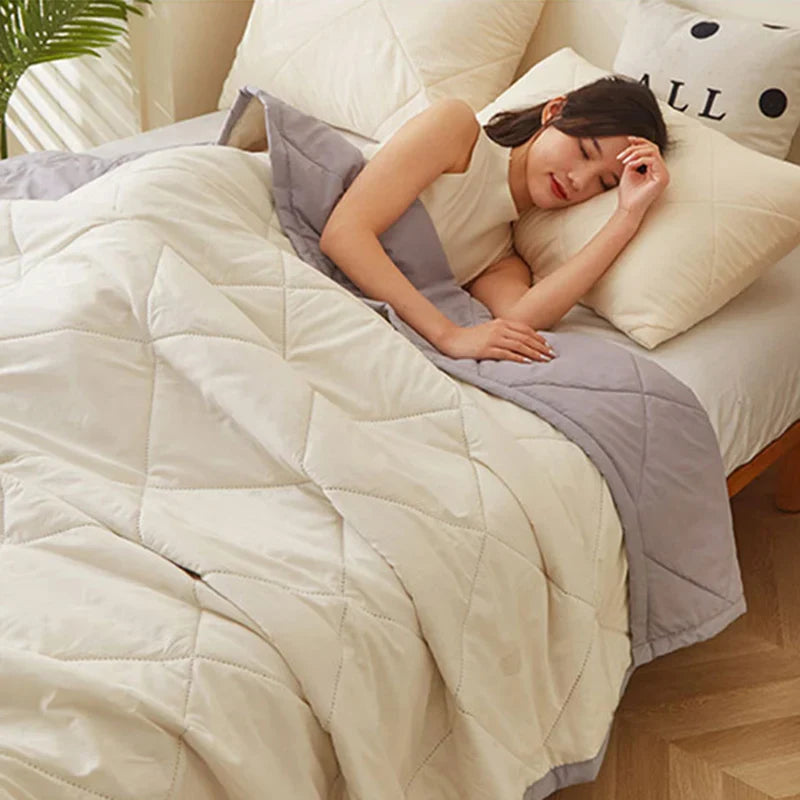Afralia™ Quilted Summer Blanket: Soft & Breathable Double Comforter