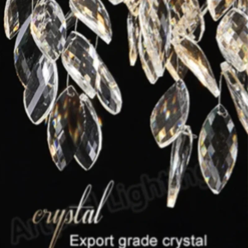 Afralia™ Luxury Crystal Chandeliers: Modern Metal Hanging Lamp for Dining Living Room Hotel Hall