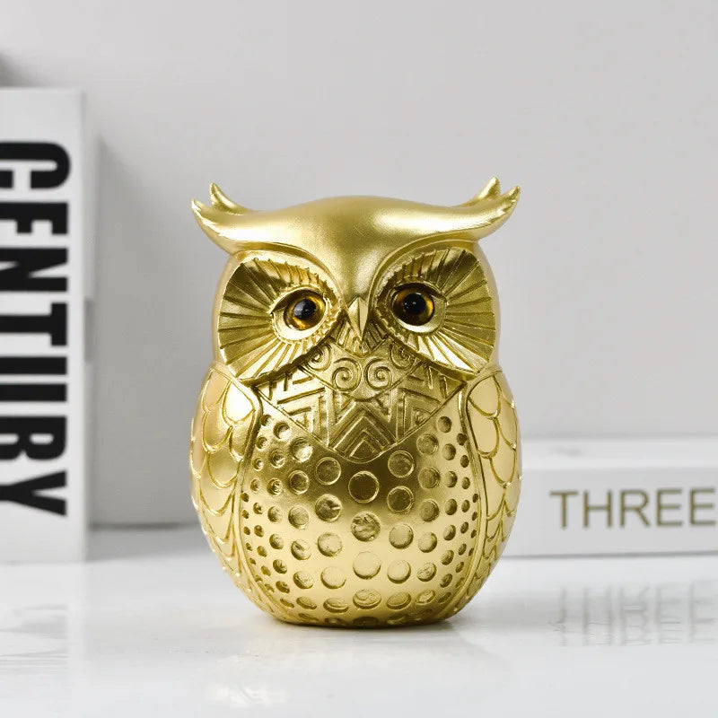 Afralia™ Owl Resin Statue Decoration for Home Office Living Room Desktop Decor