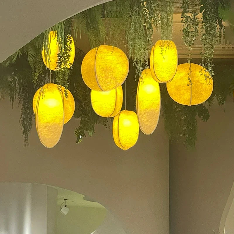 Afralia™ Silk Chandelier: Nordic Wabi Sabi LED Pendant Light for Home, Bar, and Dining Room