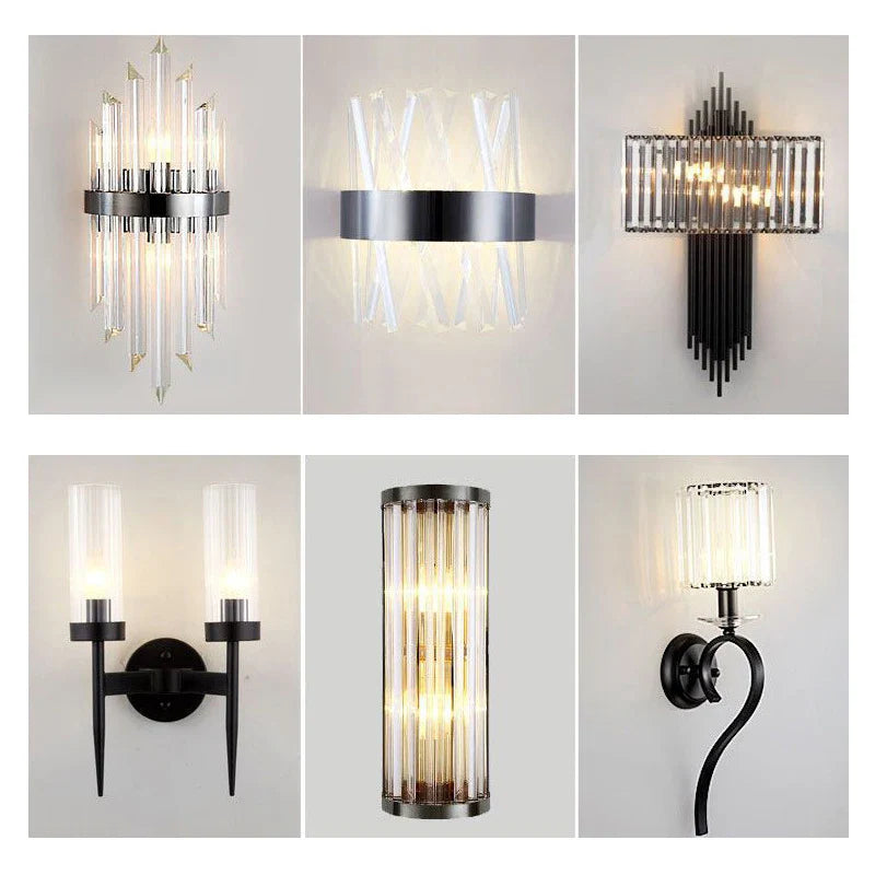 Afralia™ Crystal Wall Lamp: Modern Light Luxury for Living Room, Bedroom, and Corridor.