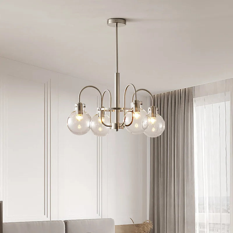 Afralia™ Glass LED Chandelier: Retro Bauhaus Design for Living Room, Bedroom, Kitchen, or Dining Table