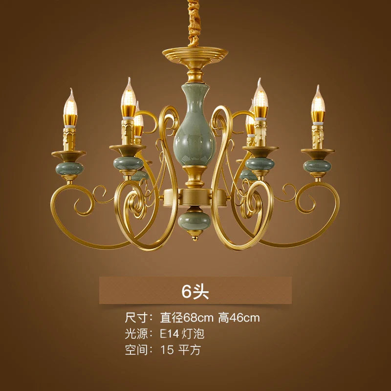 Afralia™ Retro Rustic Candle Pendant Light for Dining Bedroom Study Living Room