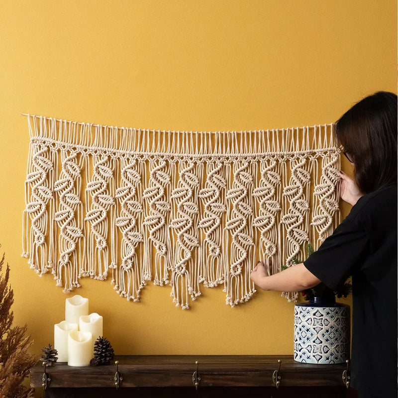 Afralia™ Boho Macrame Tapestry Curtain for Stylish Home Decor