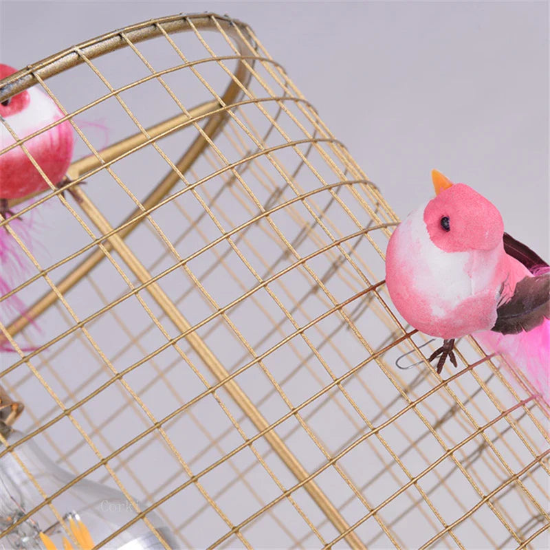Afralia™ Gold Bird Cage Pendant Lamp for Nordic Loft Home Living Room Bedroom
