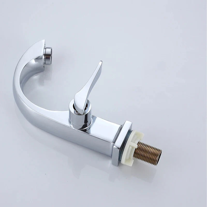 Afralia™ Chrome Basin Faucet Single Cold Water Deck Mount Bathroom Vessel Tap
