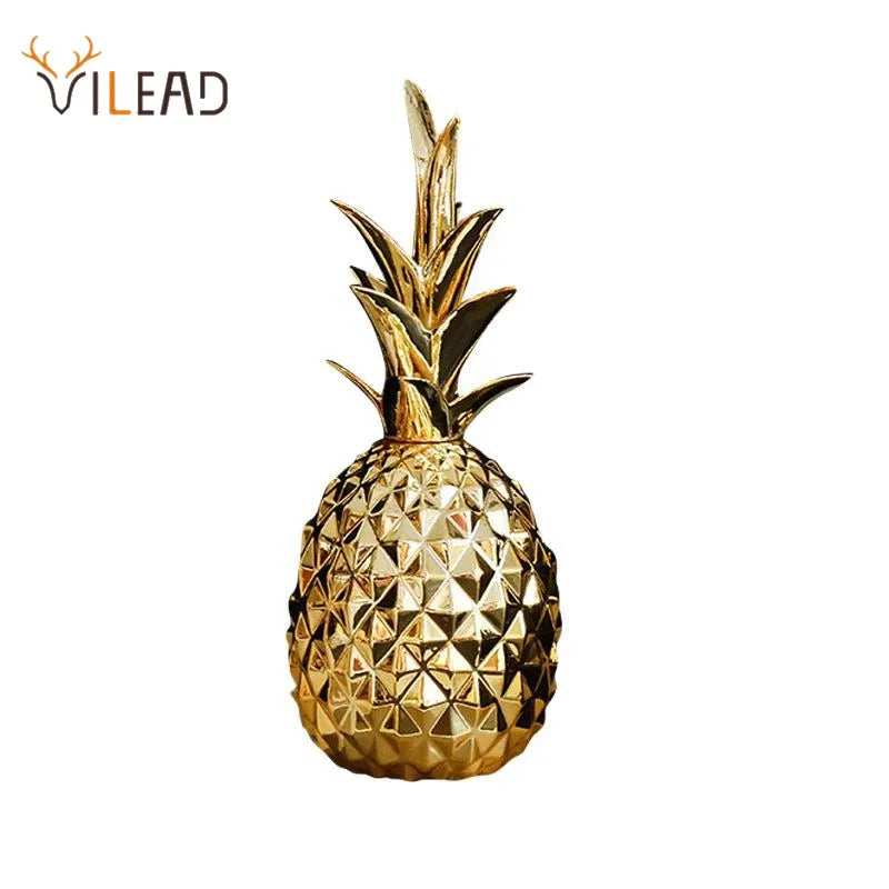 Afralia™ Ceramic Gold Pineapple Figurine: Nordic Light Luxury Modern Decor for Living Room