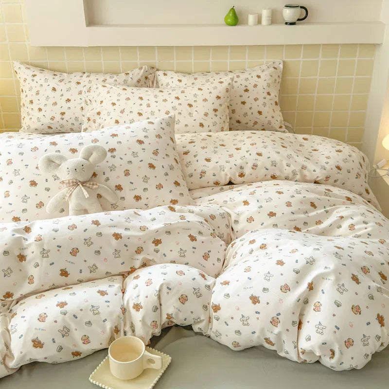 Afralia™ Double Layer Yarn Bedspread Set King/Queen Breathable Comfortable Bedding