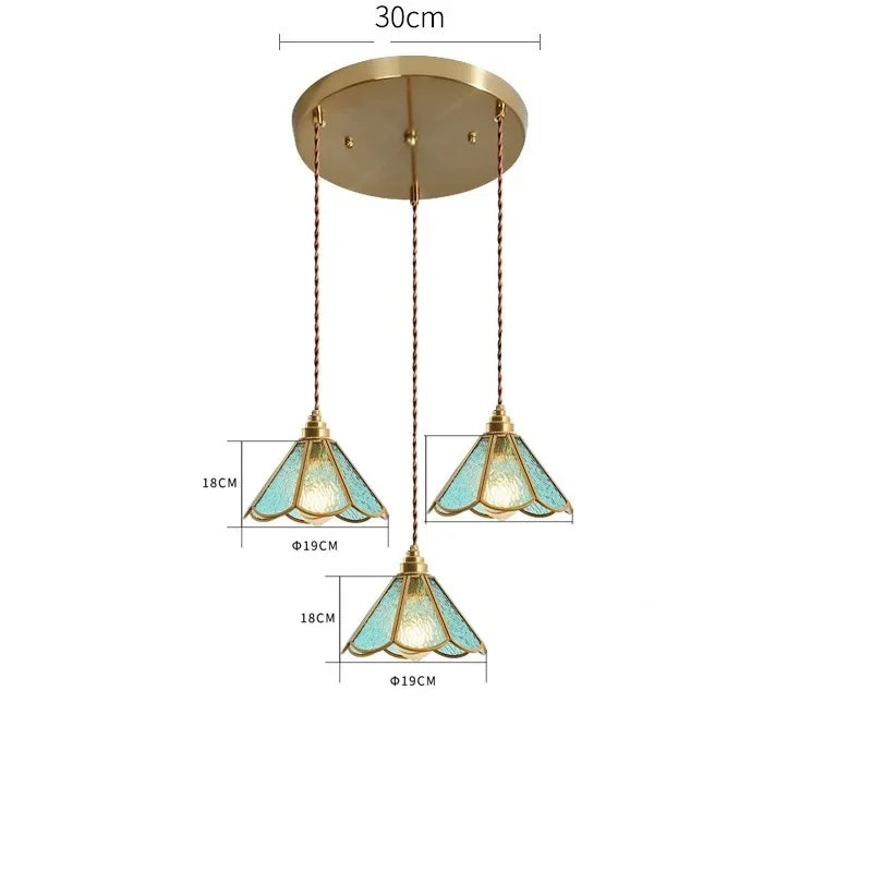 Vintage Pendant Lamp for Bedroom Bar Cafe Glass Copper LED Pendant Lights by Afralia™