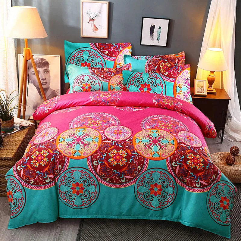 Afralia™ Boho Chic Stripe Bedding Set with Pillowcase - Ultra-Soft Microfiber Quilt Cover