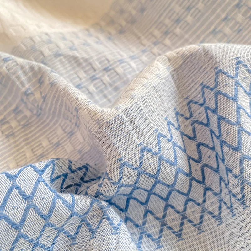 Afralia™ Cotton Jacquard Fitted Sheet Set with 2 Pillowcases, Dustproof & Anti-Slip