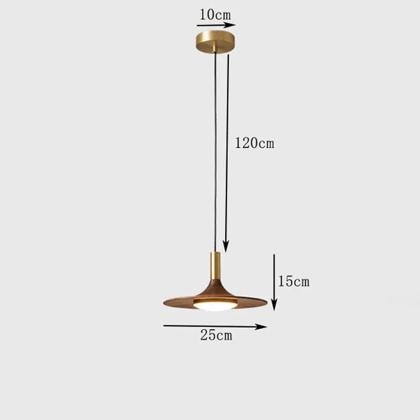 Afralia™ Flying Saucer Solid Wood Chandelier for Restaurant, Bedroom, Cafe - Nordic Copper