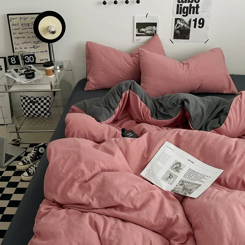 Afralia™ Cotton Bedding Set with Comforter Cover, Sheet, and Pillowcase Set