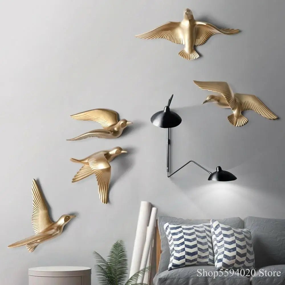 Afralia™ Seagull Bird Laser Cube Wall Decor for Living Room, TV Background, Home Decoration