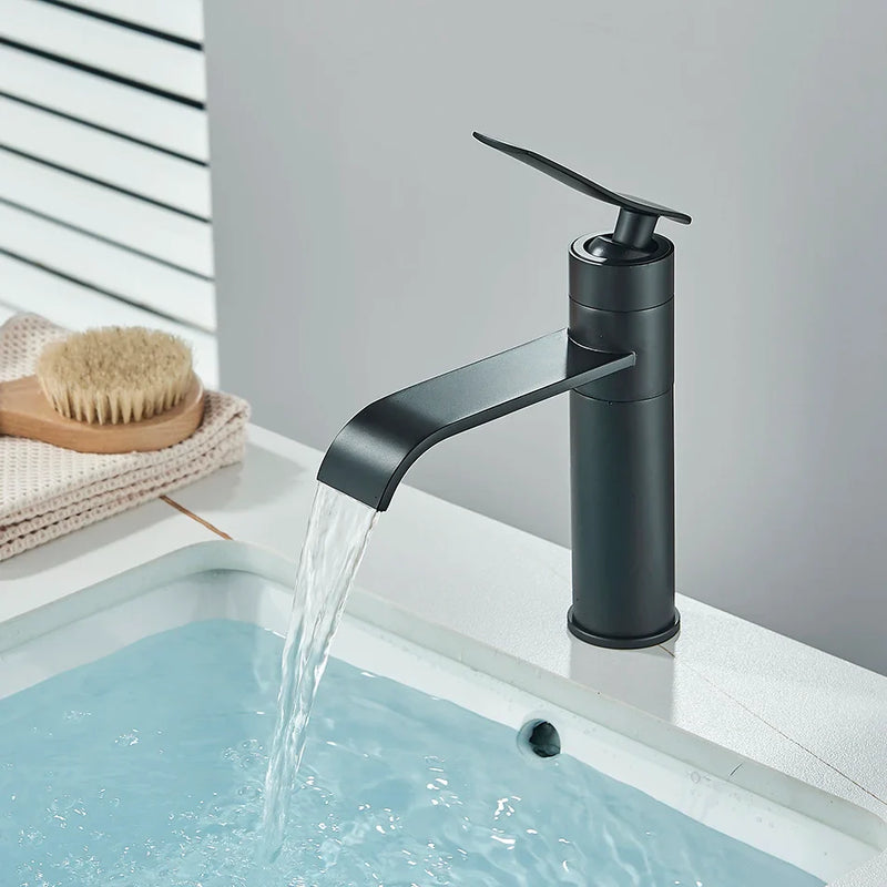 Afralia™ Basin Faucet: Hot Cold Water Mixer Tap for Bathroom Vessel Washbasin